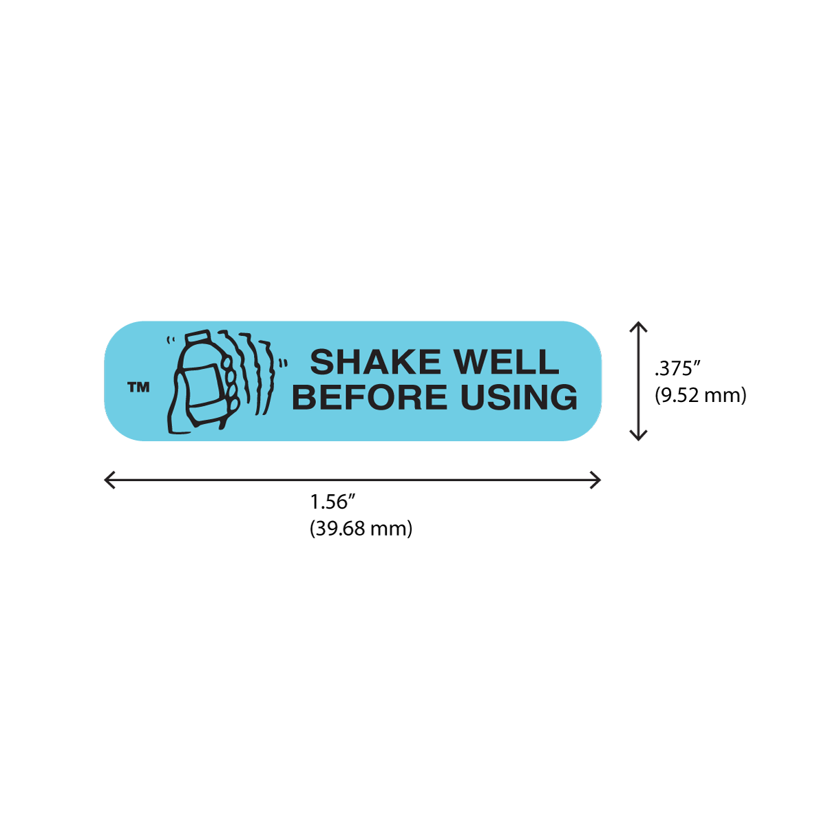 "SHAKE WELL BEFORE USING" Label