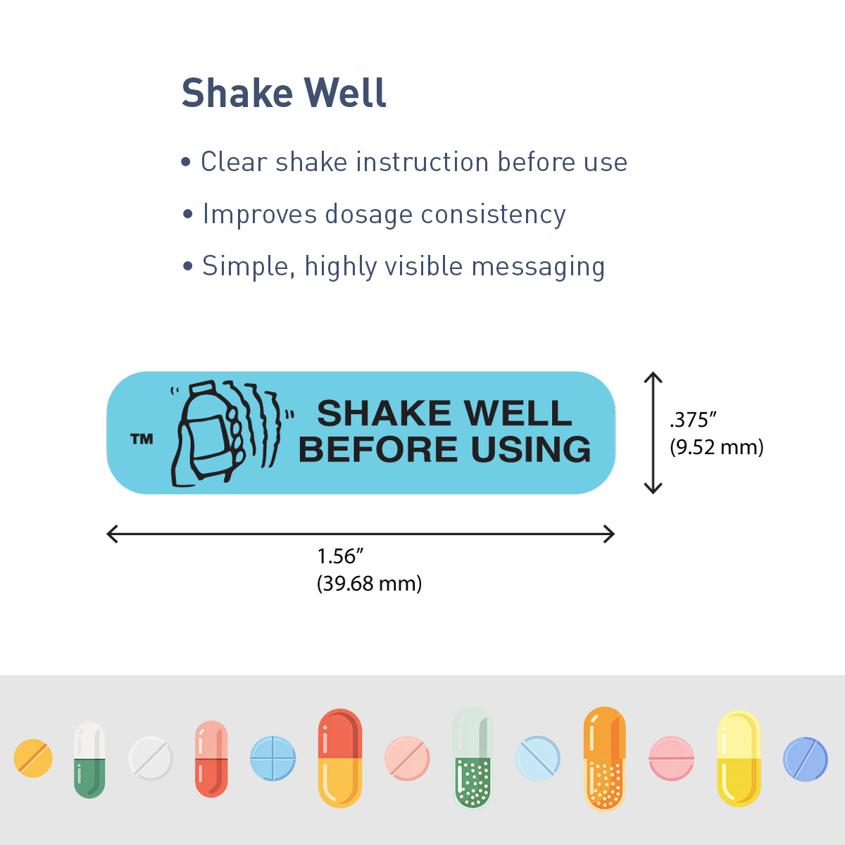 "SHAKE WELL BEFORE USING" Label