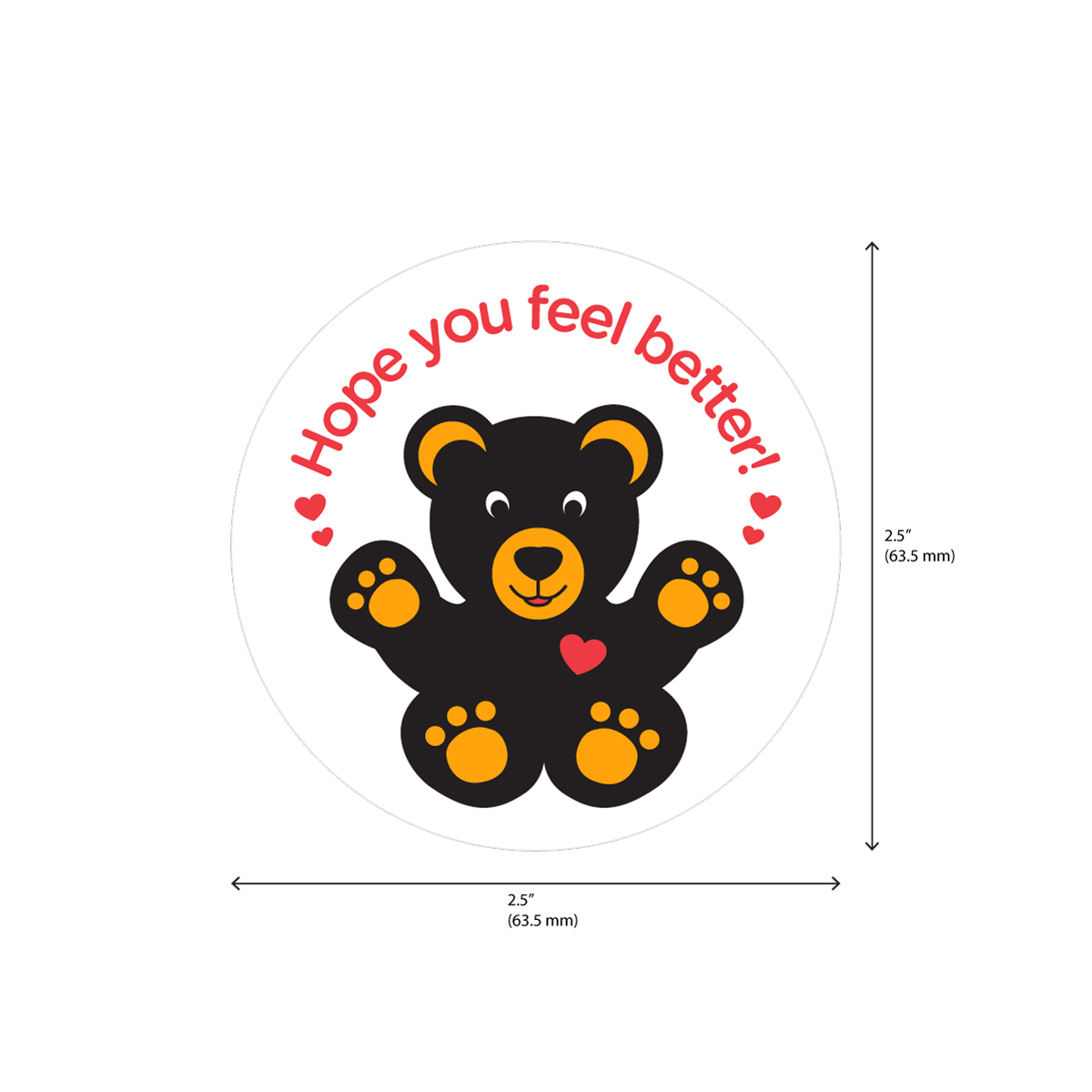Smiling Bear Circle Label