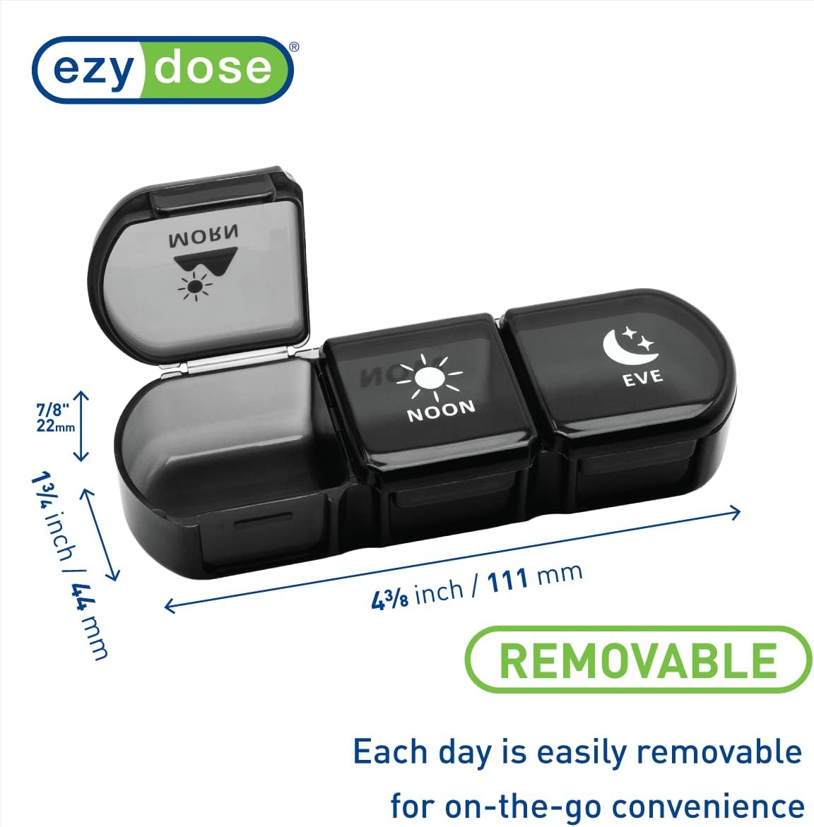 Ezy Dose® Weekly 3x/Day Pill Planner with Case, Assorted Colors