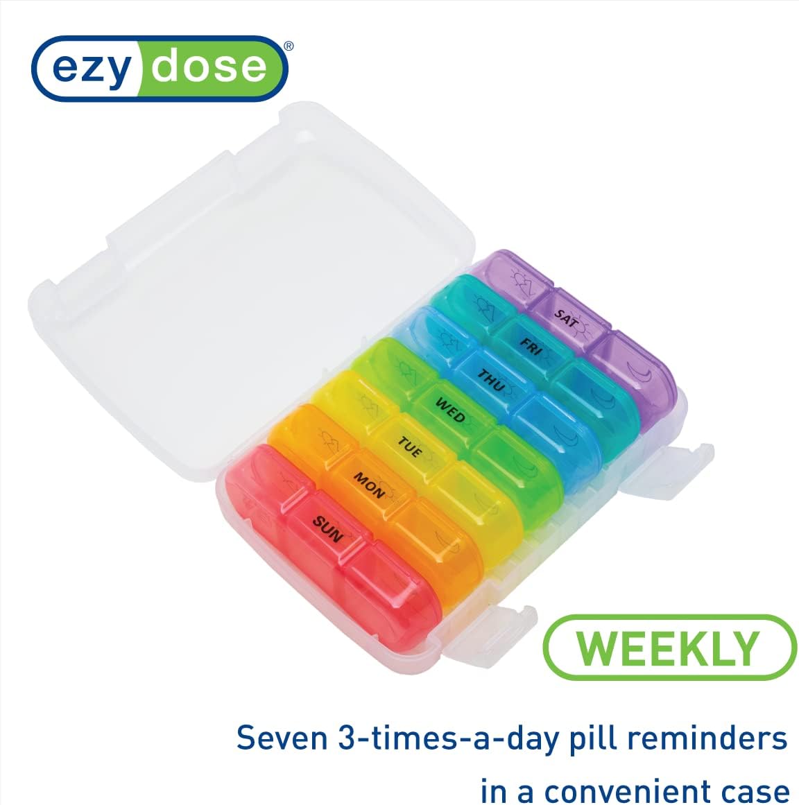 Ezy Dose® Weekly 3x/Day Pill Planner with Case, Assorted Colors