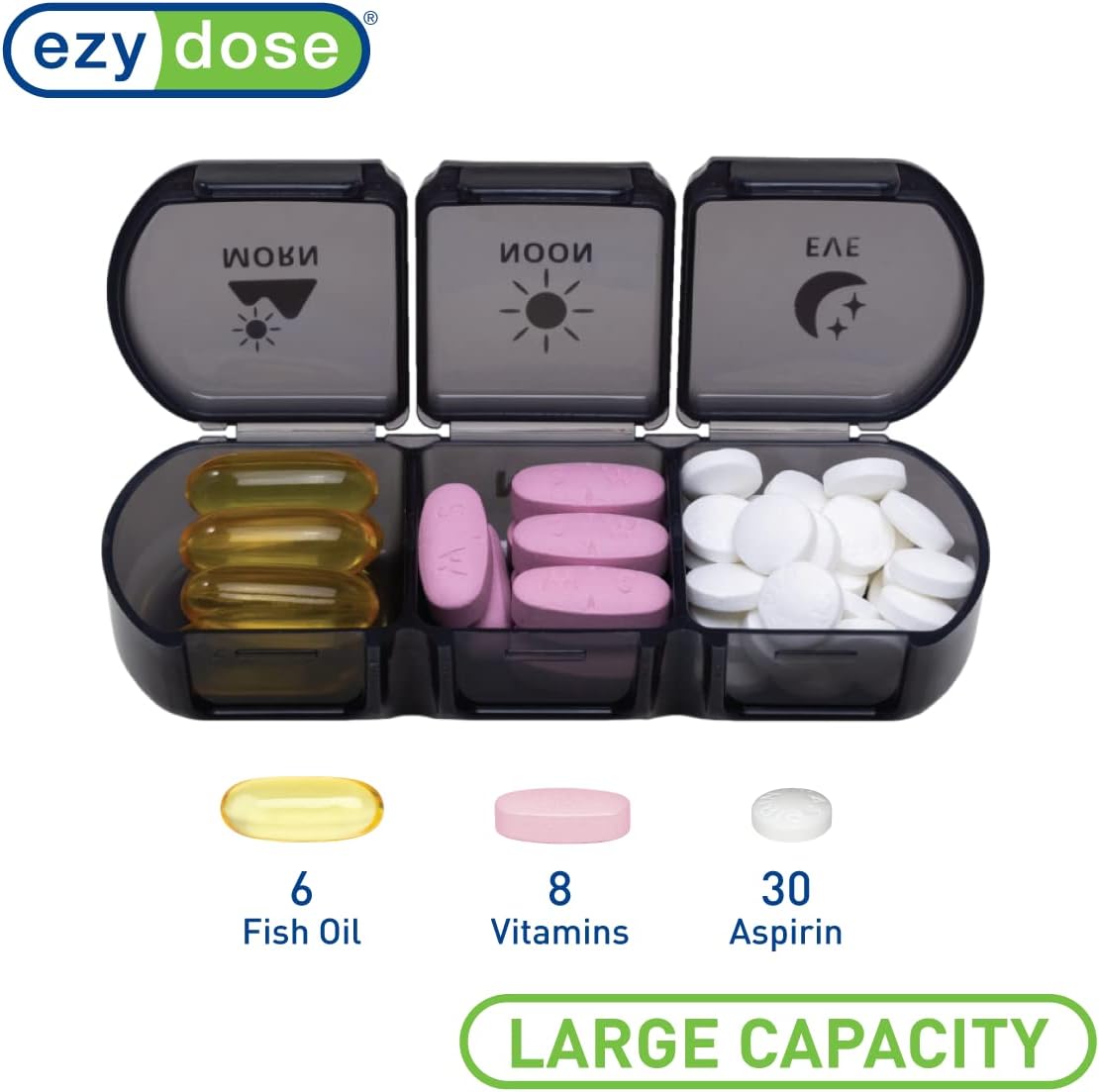 Ezy Dose® Weekly 3x/Day Pill Planner with Case, Assorted Colors