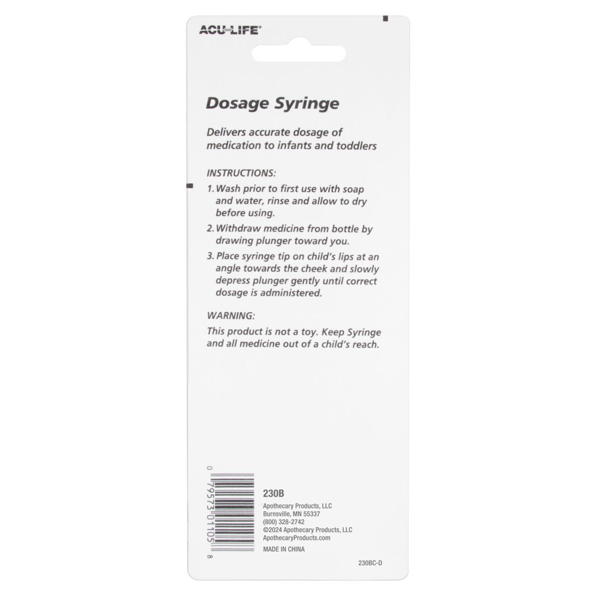 Acu-Life® 10 mL Medicine Syringe (Oral)