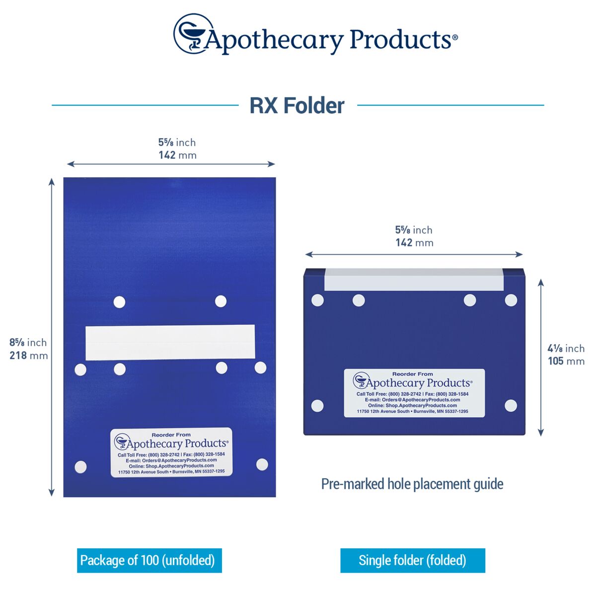 Rx File Folder with Single Fold