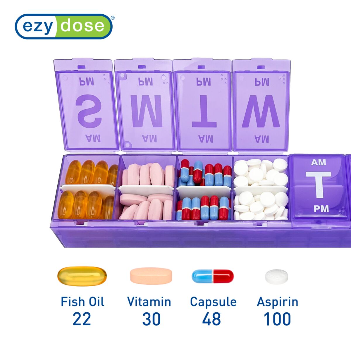 Ezy Dose® Locking AM/PM Weekly Pill Planner