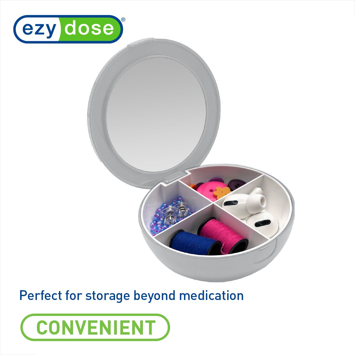 Ezy Dose® Travel Pill Organizer with Mirror