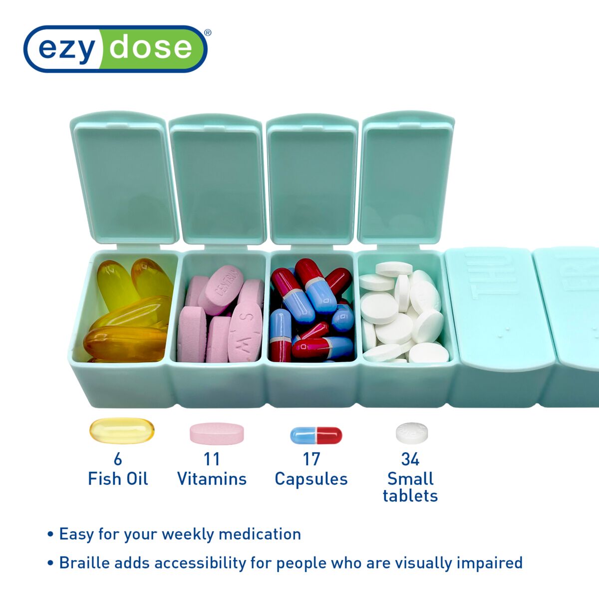 Ezy Dose® Weekly Matte Embossed Pill Organizer