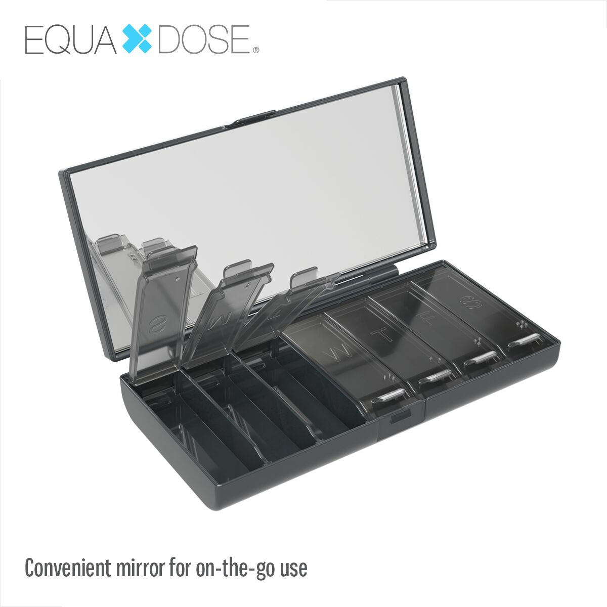 Equadose® Mirrored Travel Pill Case