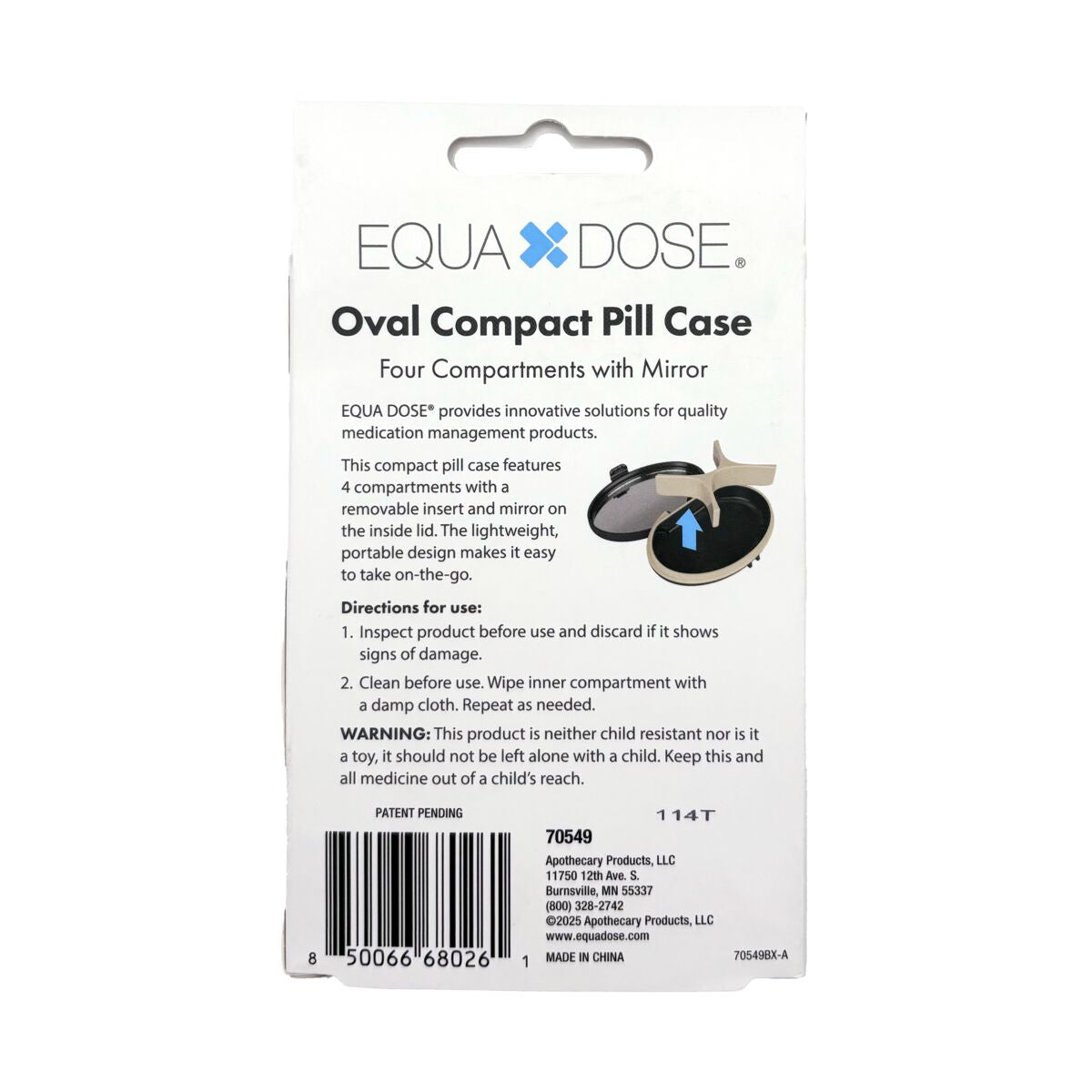 Equadose® Compact Oval Pill Case