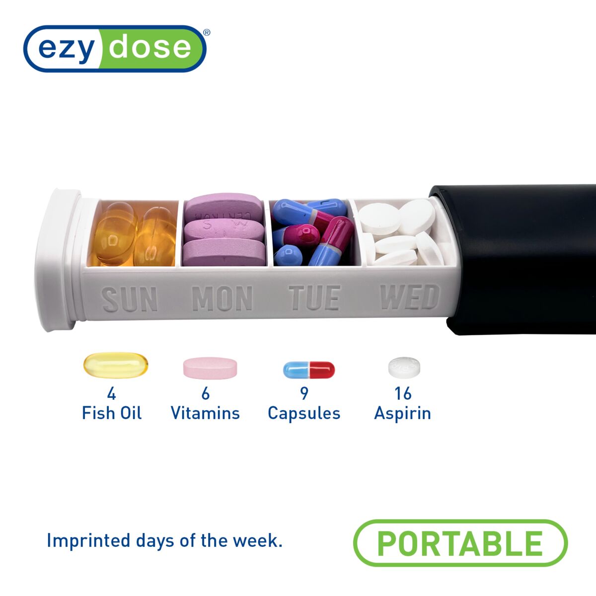 Ezy Dose® Sliding Aluminum Pill Organizer