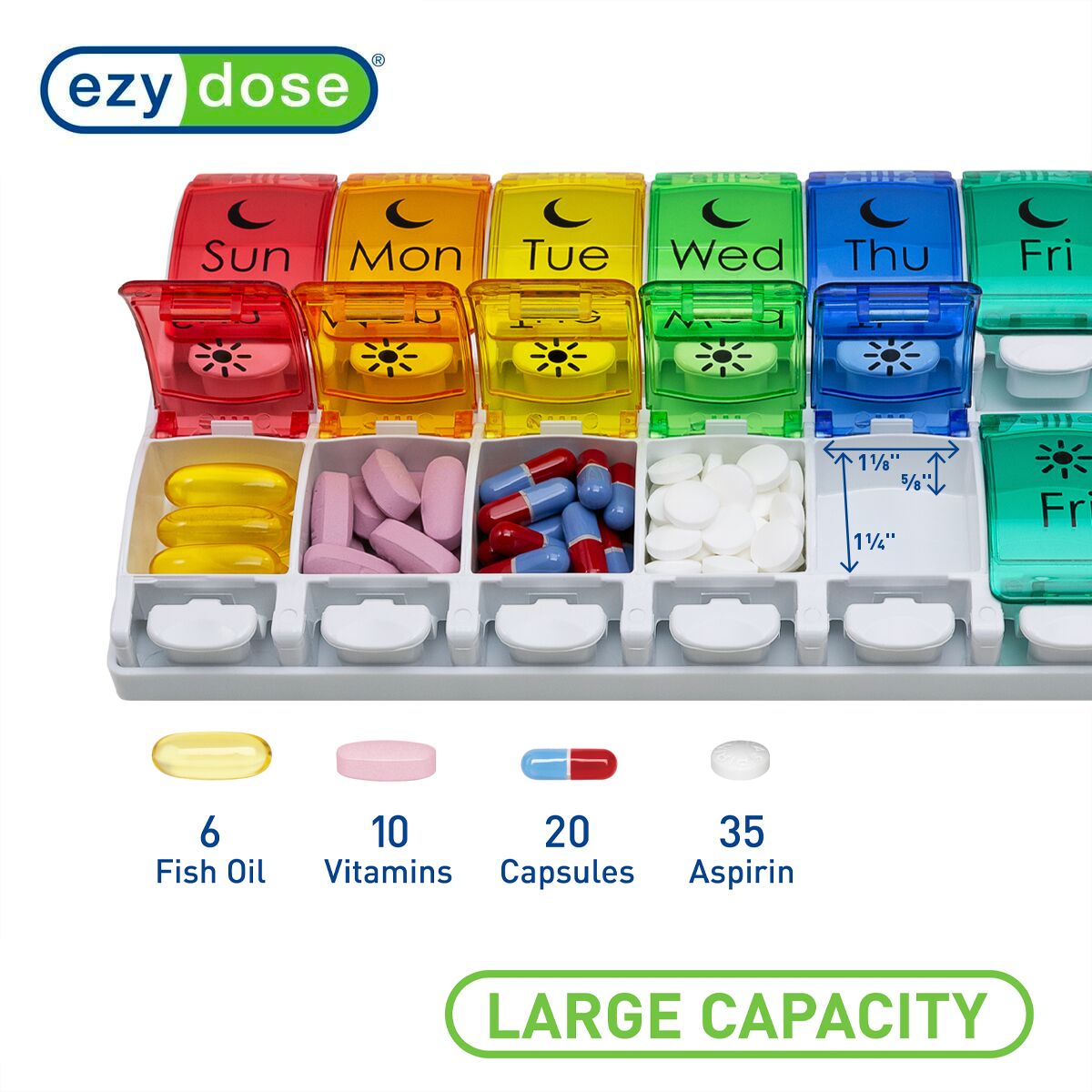 Ezy Dose® Rainbow Weekly 2x/Day Pill Planner
