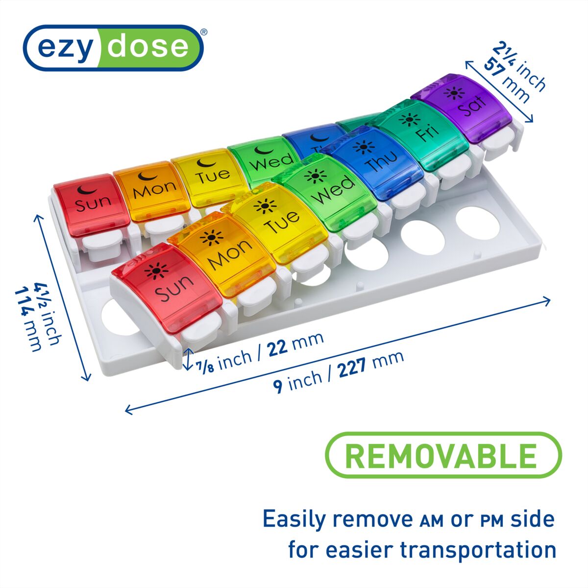 Ezy Dose® Rainbow Weekly 2x/Day Pill Planner