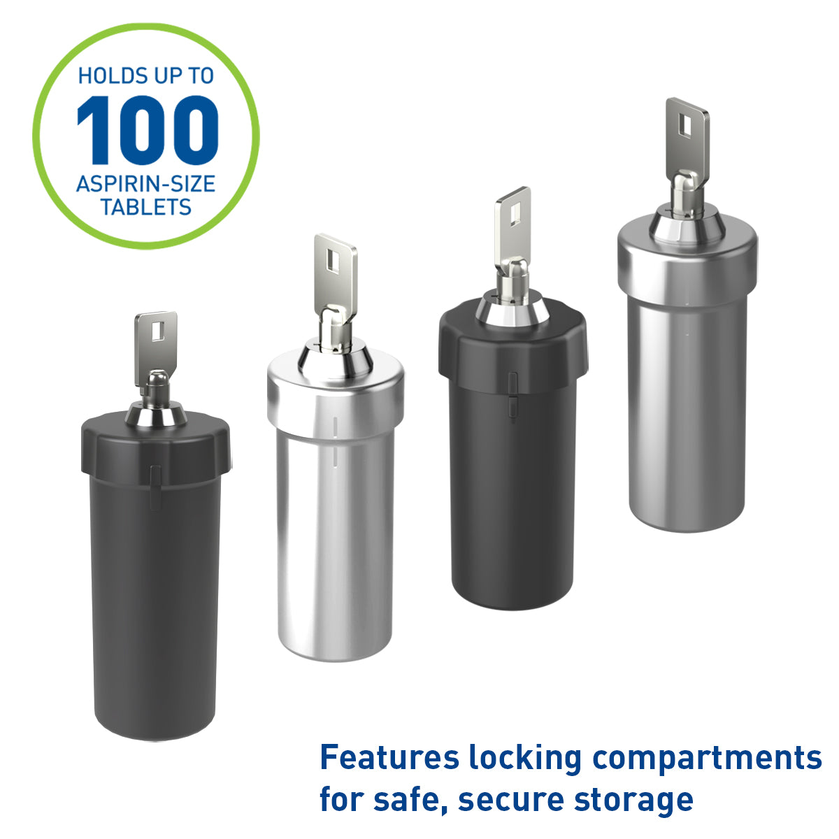 Ezy Dose® Stainless Steel Locking Container - 4ct Display