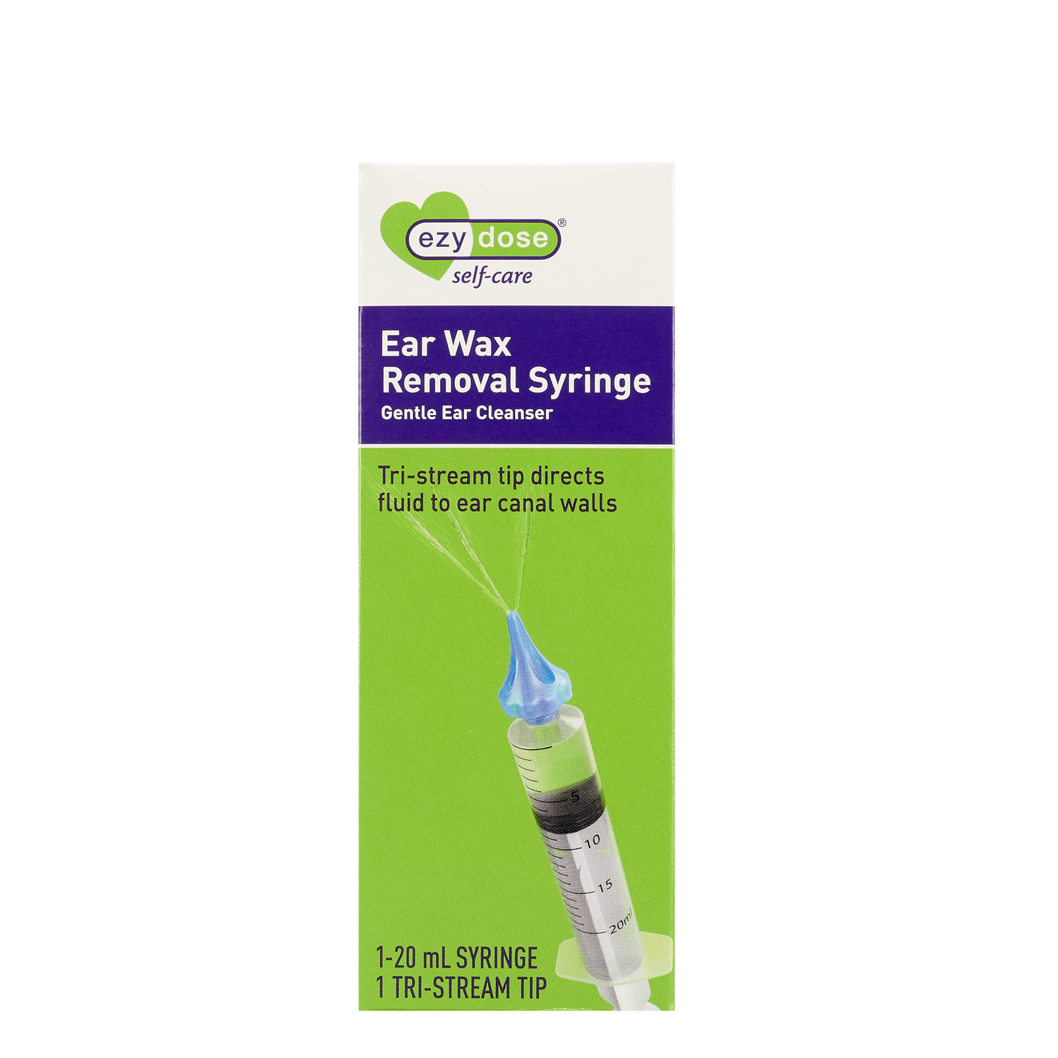 Front packaging of ear wax removal syringe