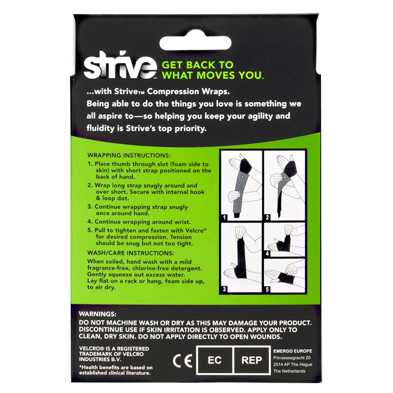 Strive Left Wrist Compression Wrap instructions