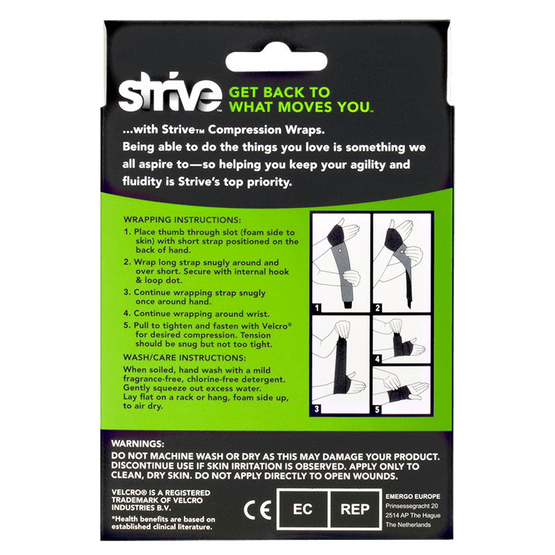 Strive Right Wrist Compression Wrap instructions