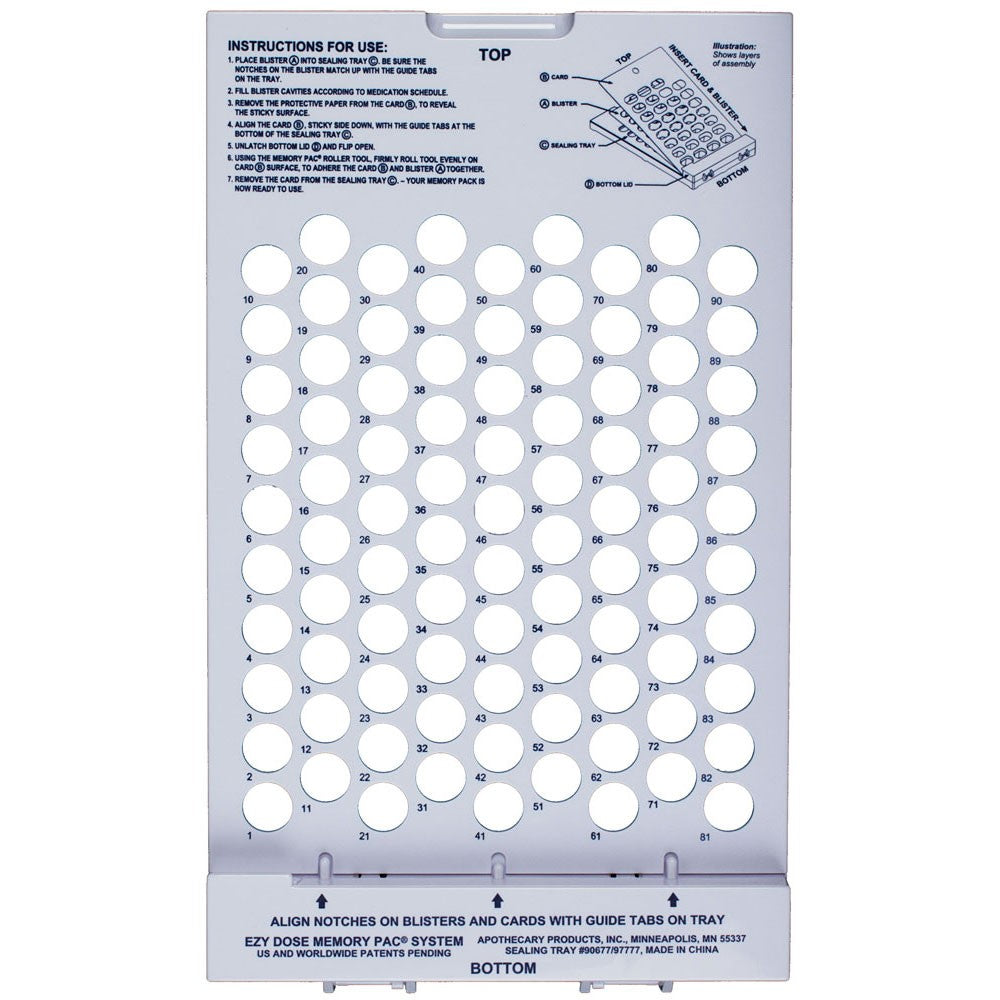 Cold Seal Blister Card Tray 90-dose tray | Apothecary Products