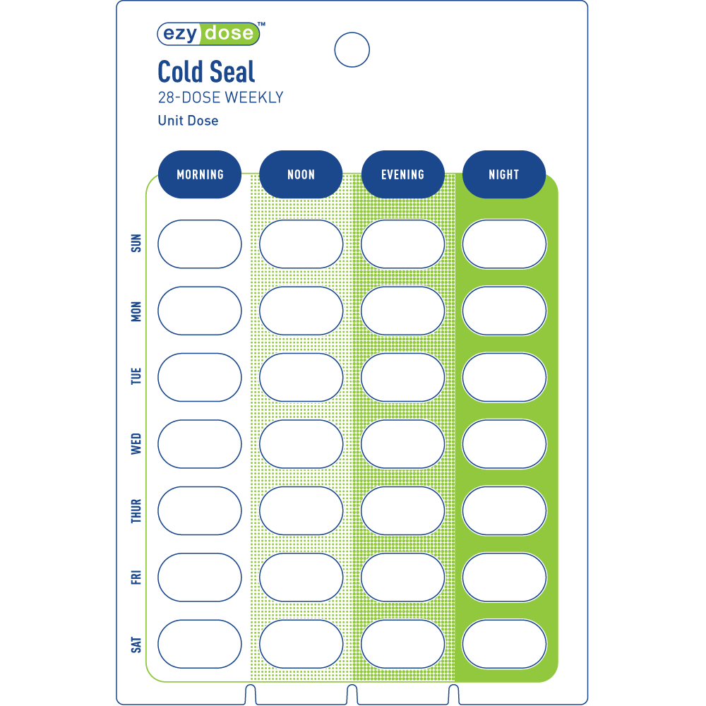 Cold Seal Card 28-dose weekly front | Apothecary Products