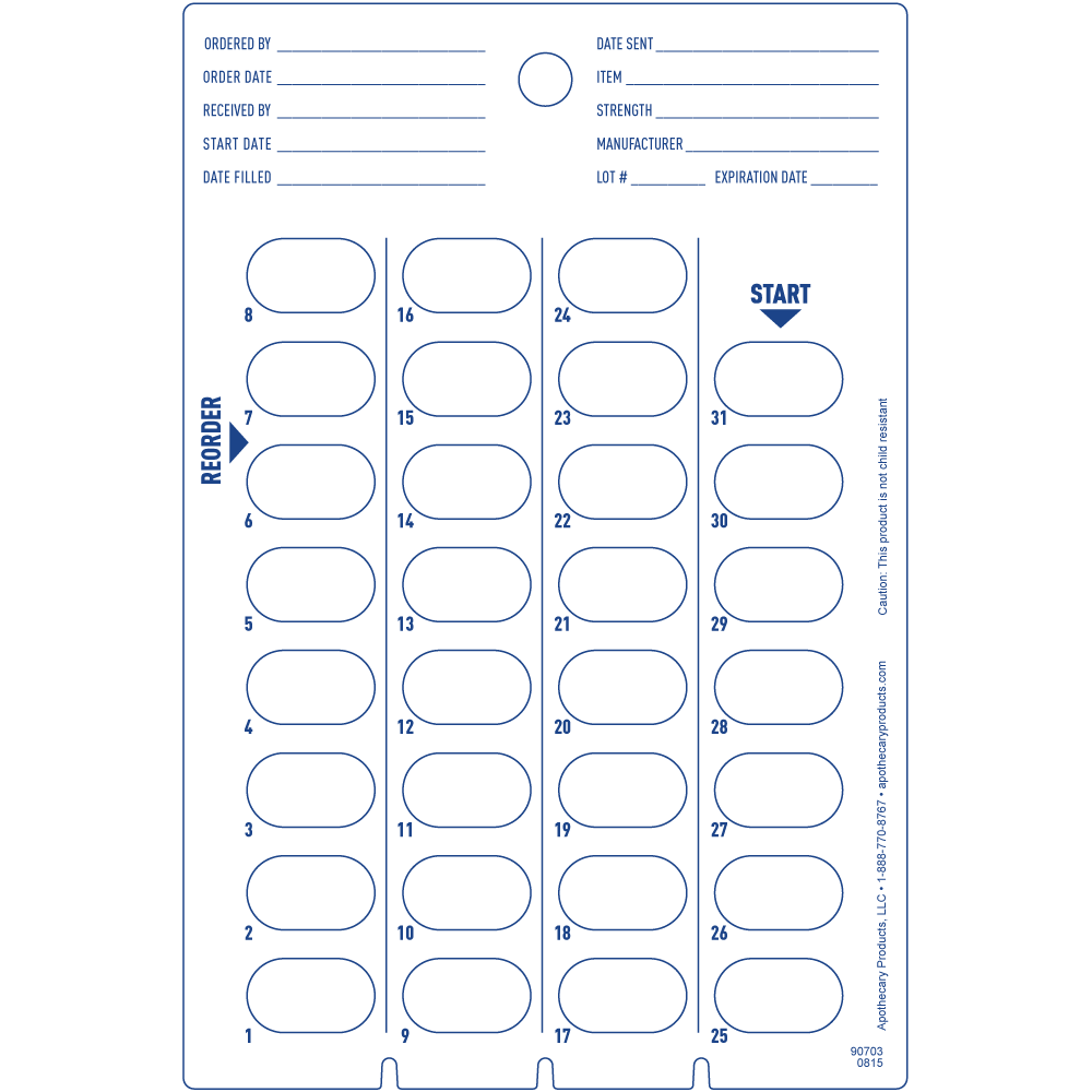 Cold Seal Card 31-dose back | Apothecary Products