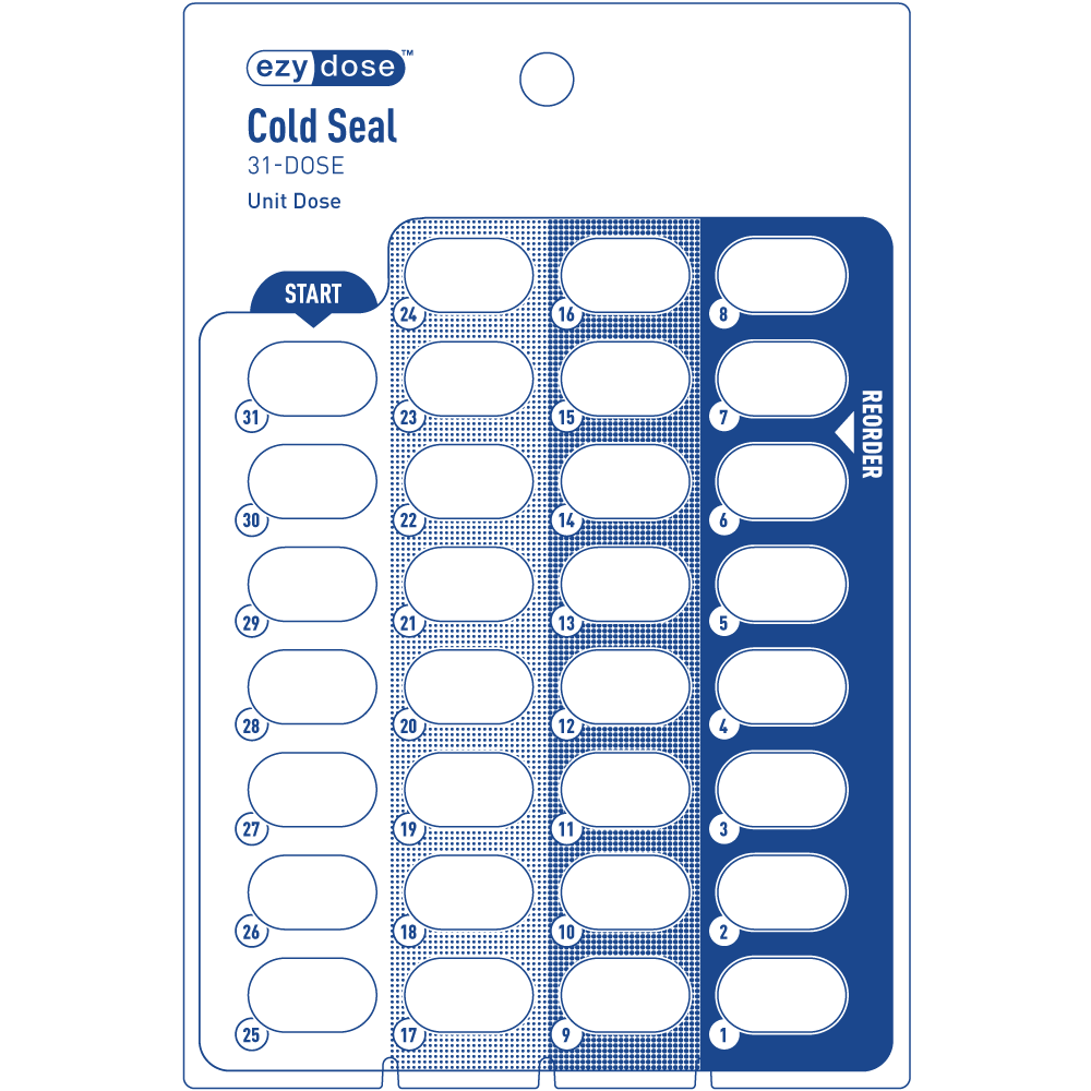 Cold Seal Card 31-dose front | Apothecary Products