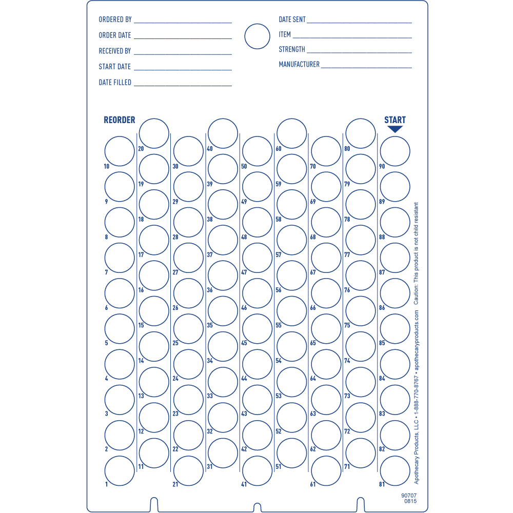 Cold Seal Card 90-dose back | Apothecary Products