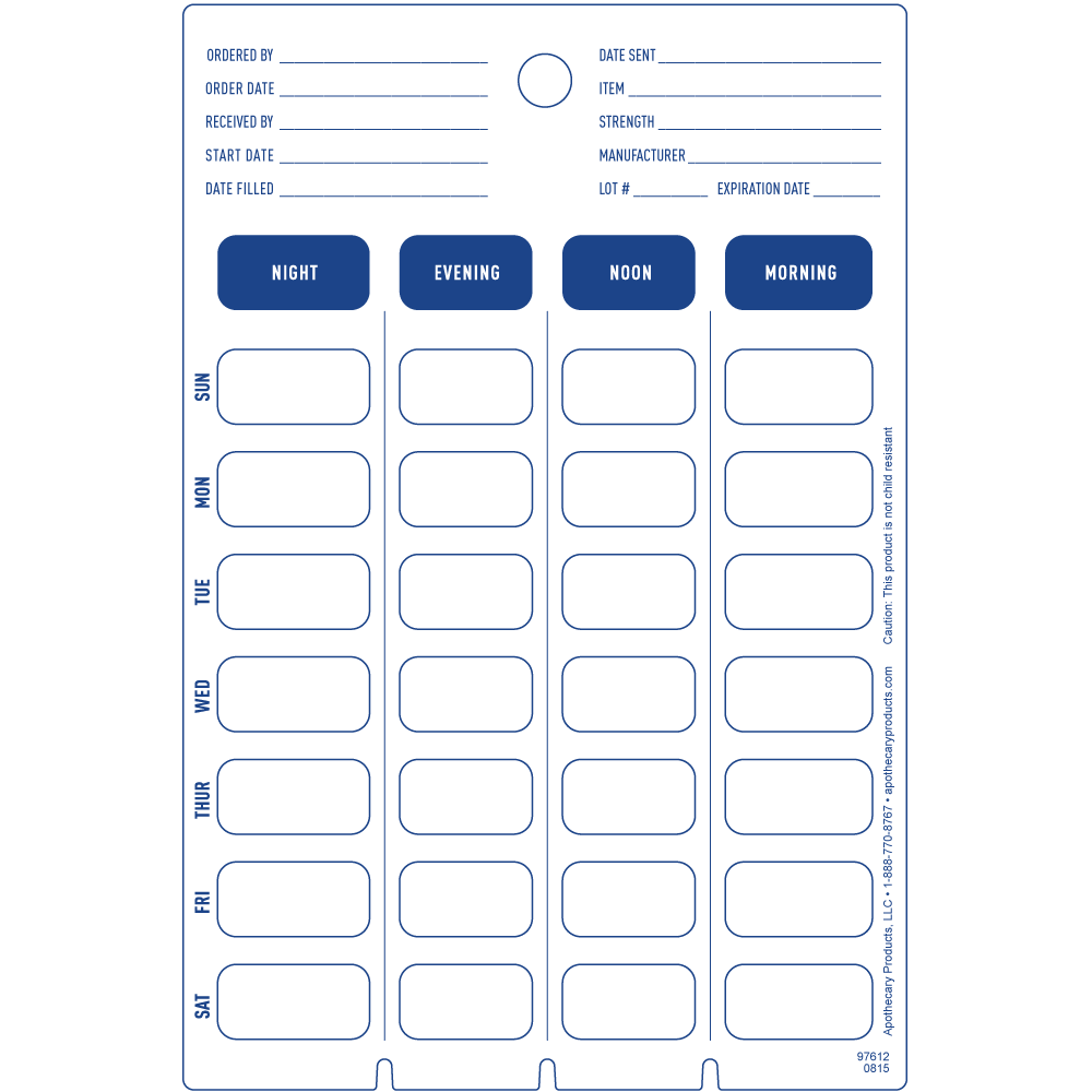 Cold Seal Card 28-dose weekly 2XL back | Apothecary Products