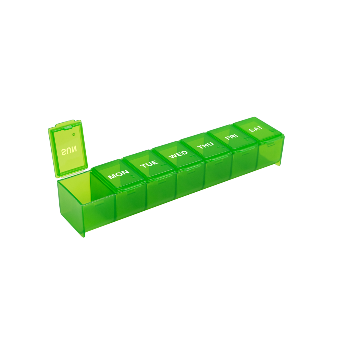 Weekly green pill organizer
