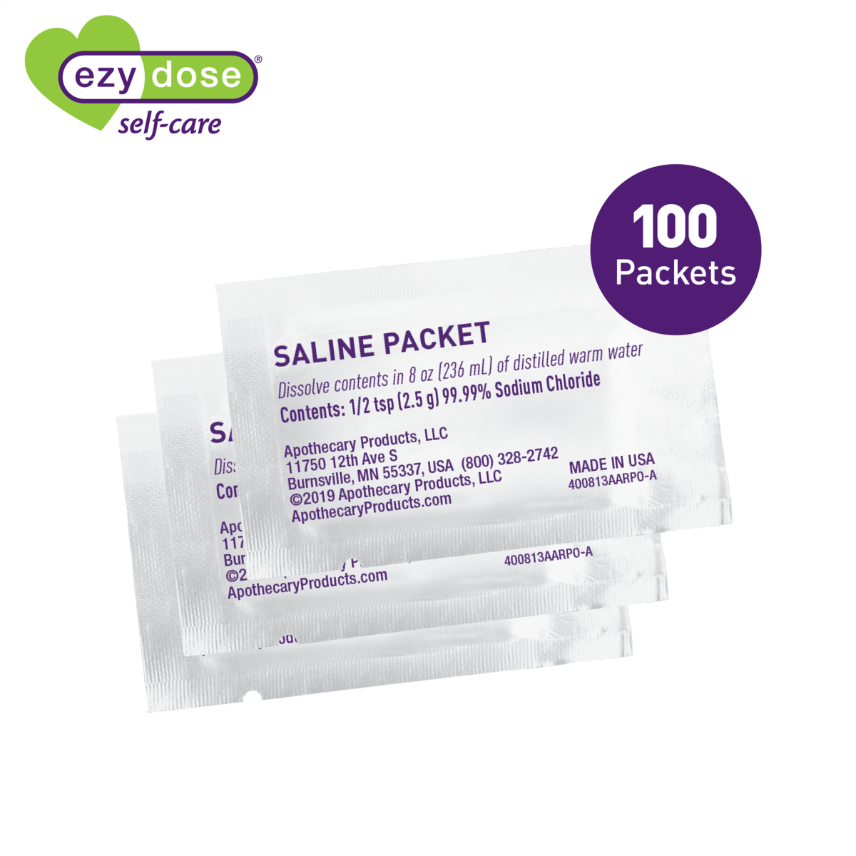 Ezy Dose® Saline Nasal Rinse Packets (100 Count)