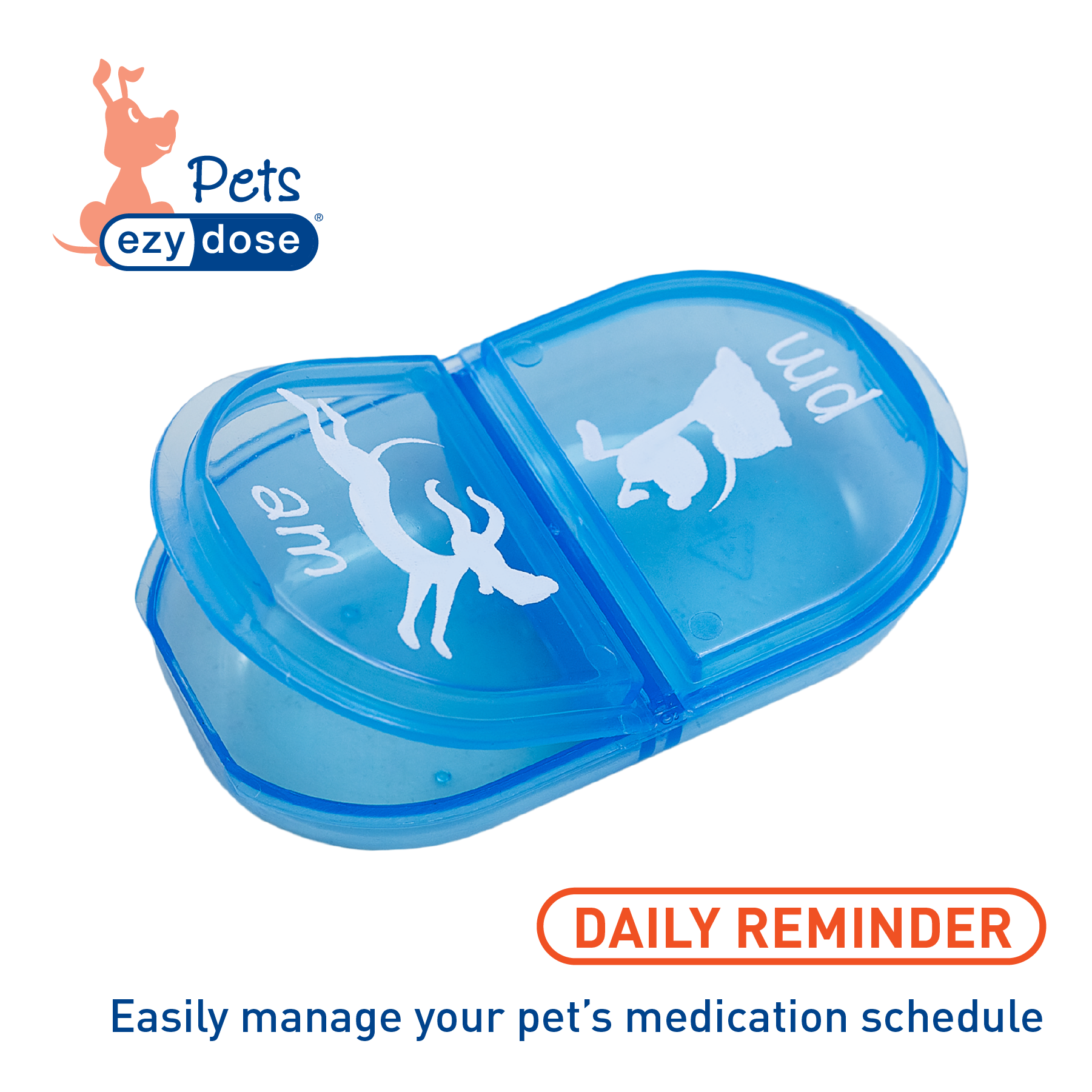 Daily am/pm pill organizer helps easily manage your pet&