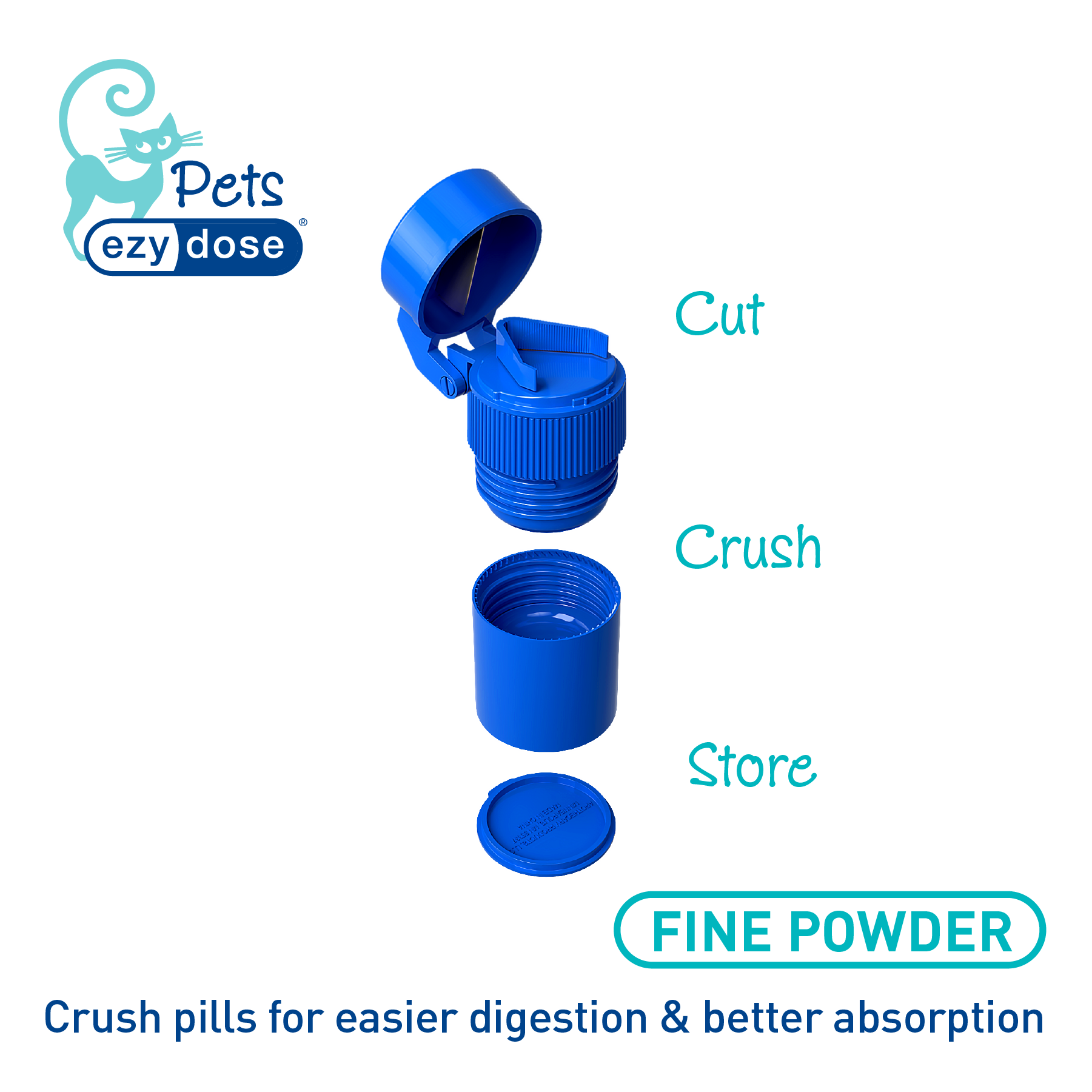 Pill cutter and crusher crushes pills for easier digestion and better absorption