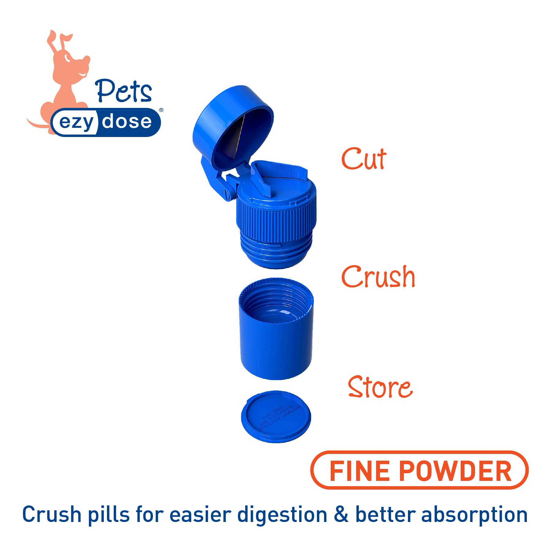 Pill cutter and crusher crushes pills for easier digestion and better absorption