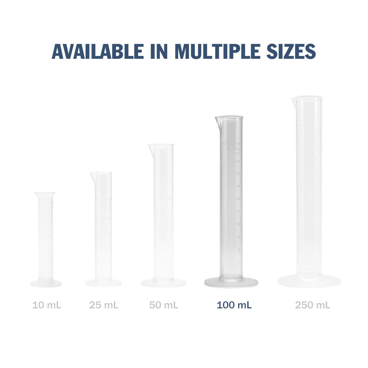 Transparent & Autoclavable Graduated Cylinder available in multiple sizes - 100 mL
