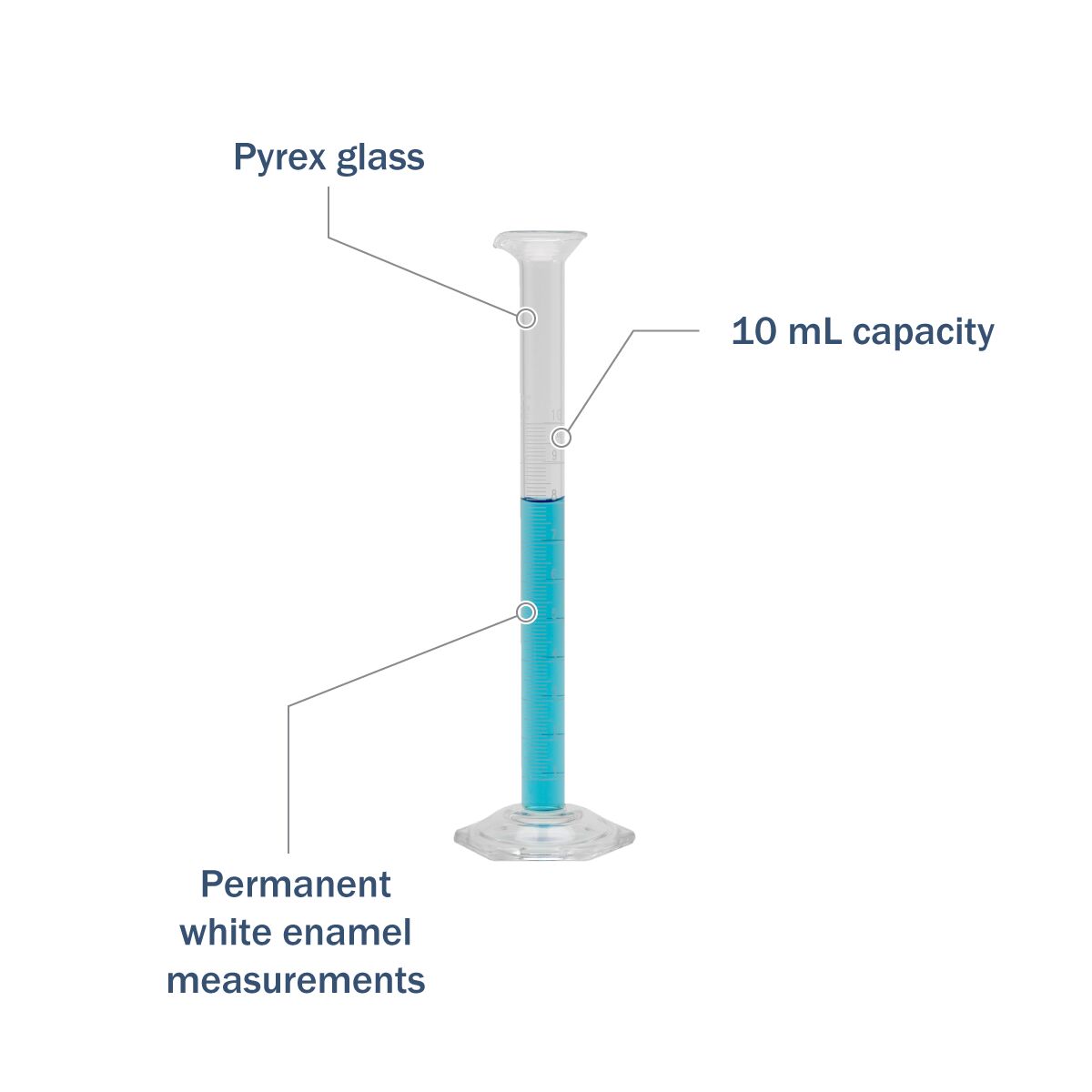 Pyrex® Metric Single Scale Graduated Glass Cylinder