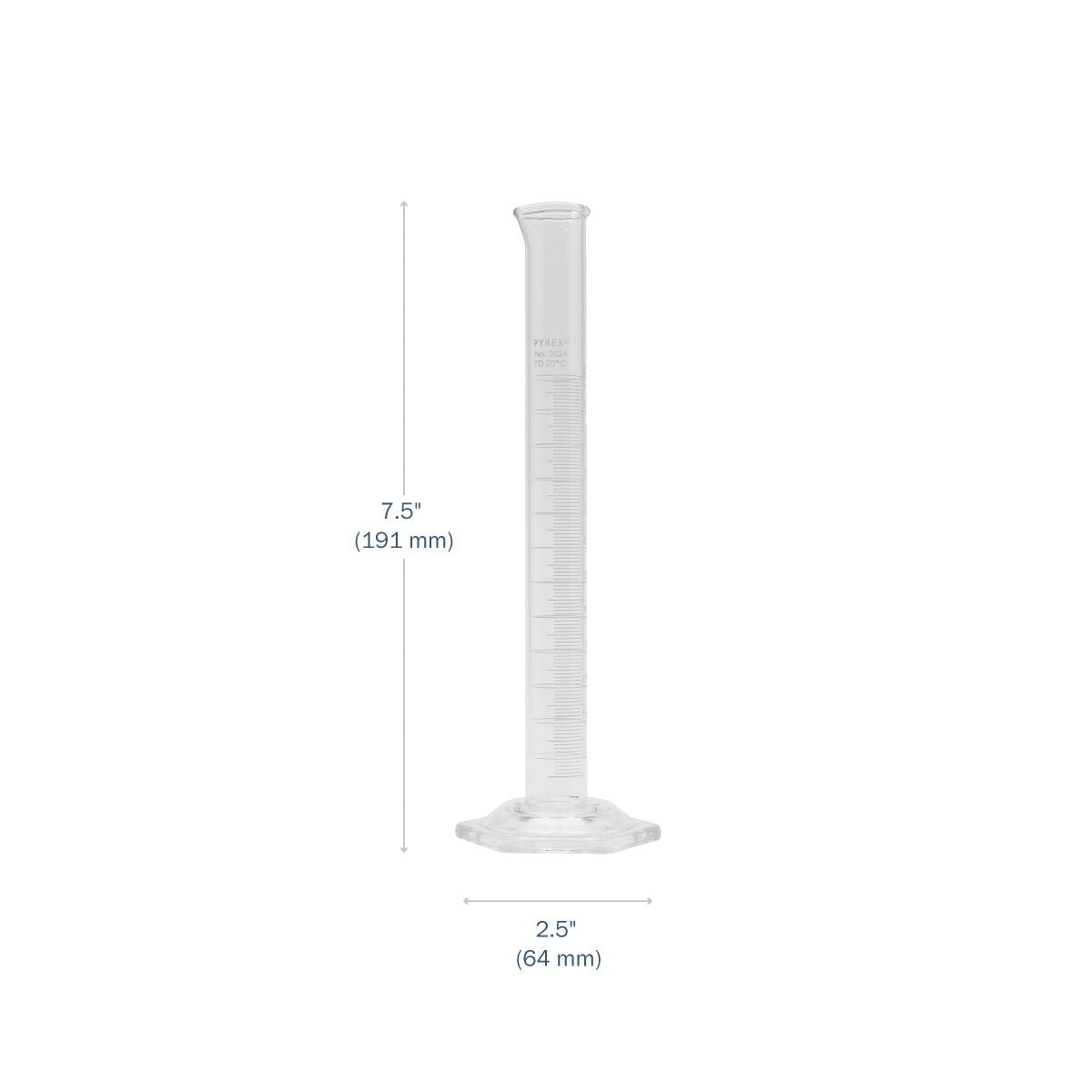 Pyrex® Metric Single Scale Graduated Glass Cylinder