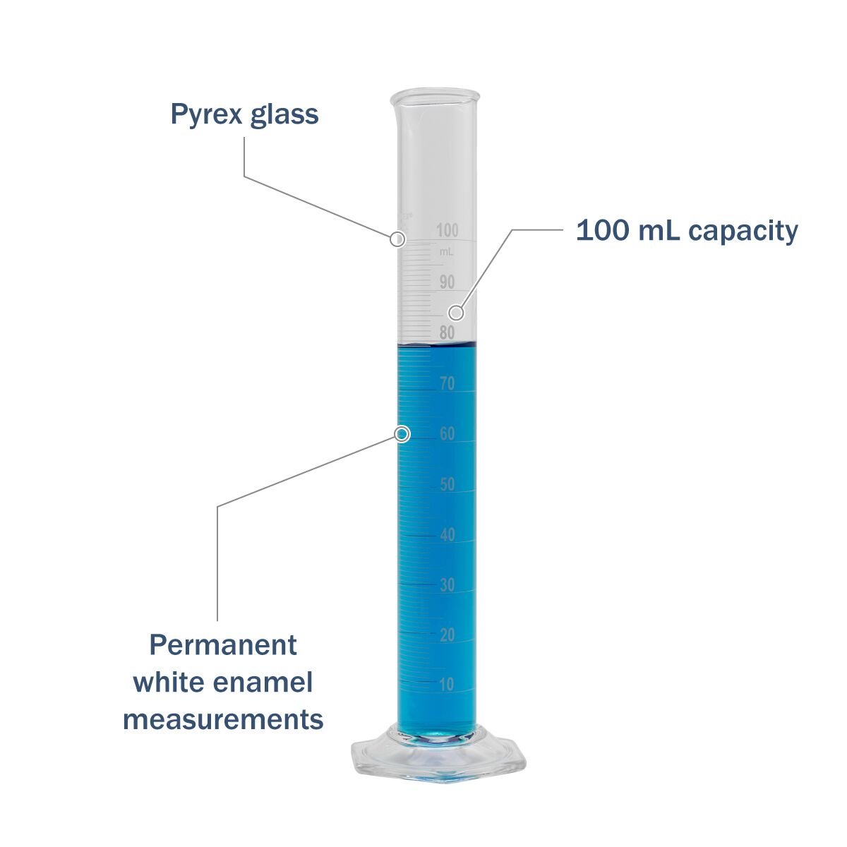 Pyrex® Metric Single Scale Graduated Glass Cylinder