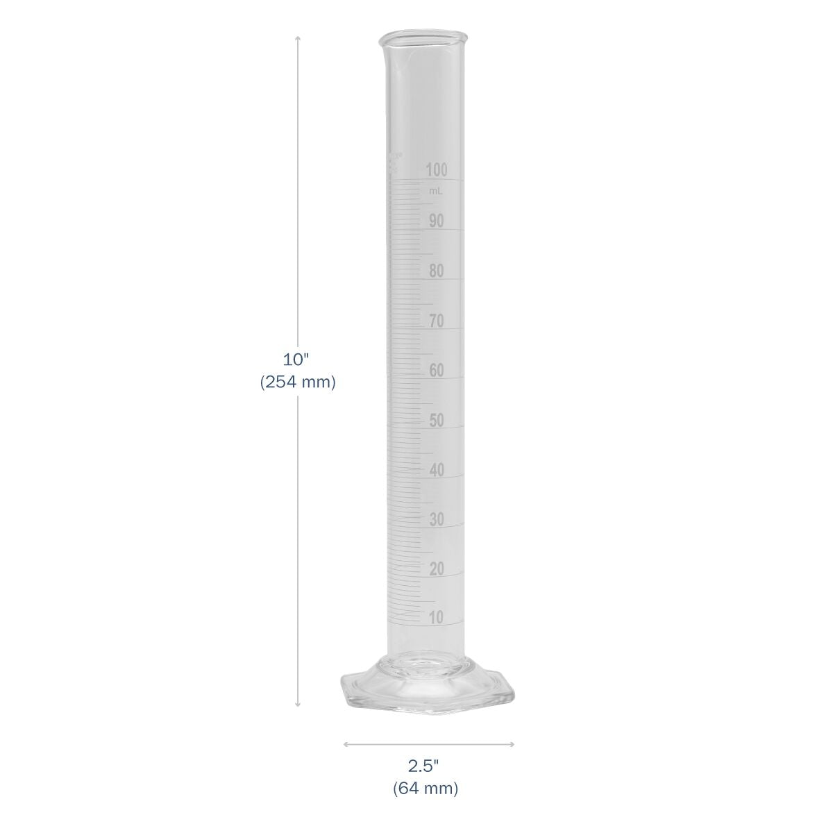 Pyrex® Metric Single Scale Graduated Glass Cylinder