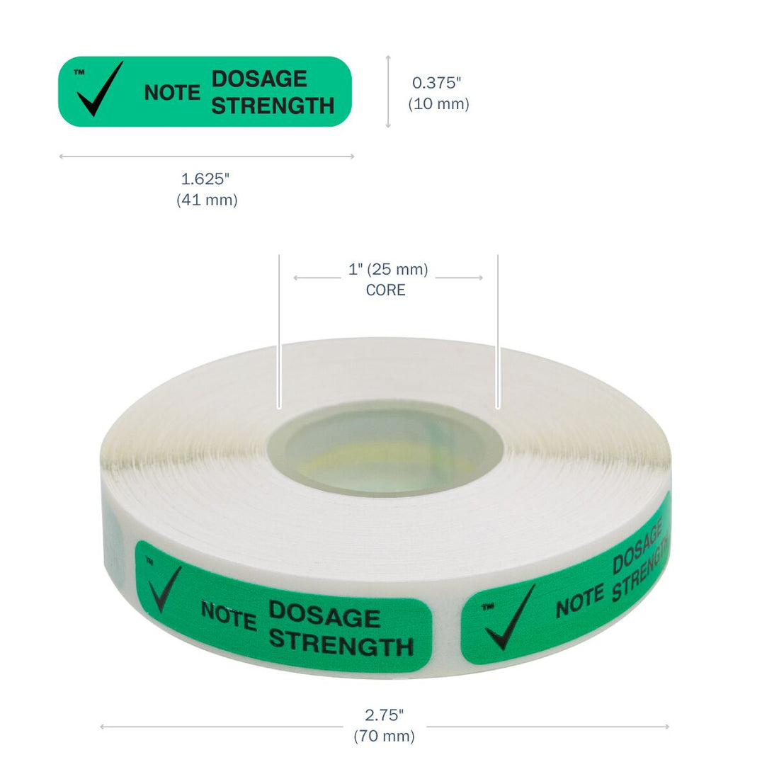 "NOTE DOSE STRENGTH" Label