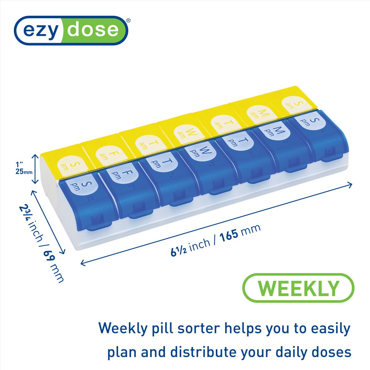 dimensions of pill organizer