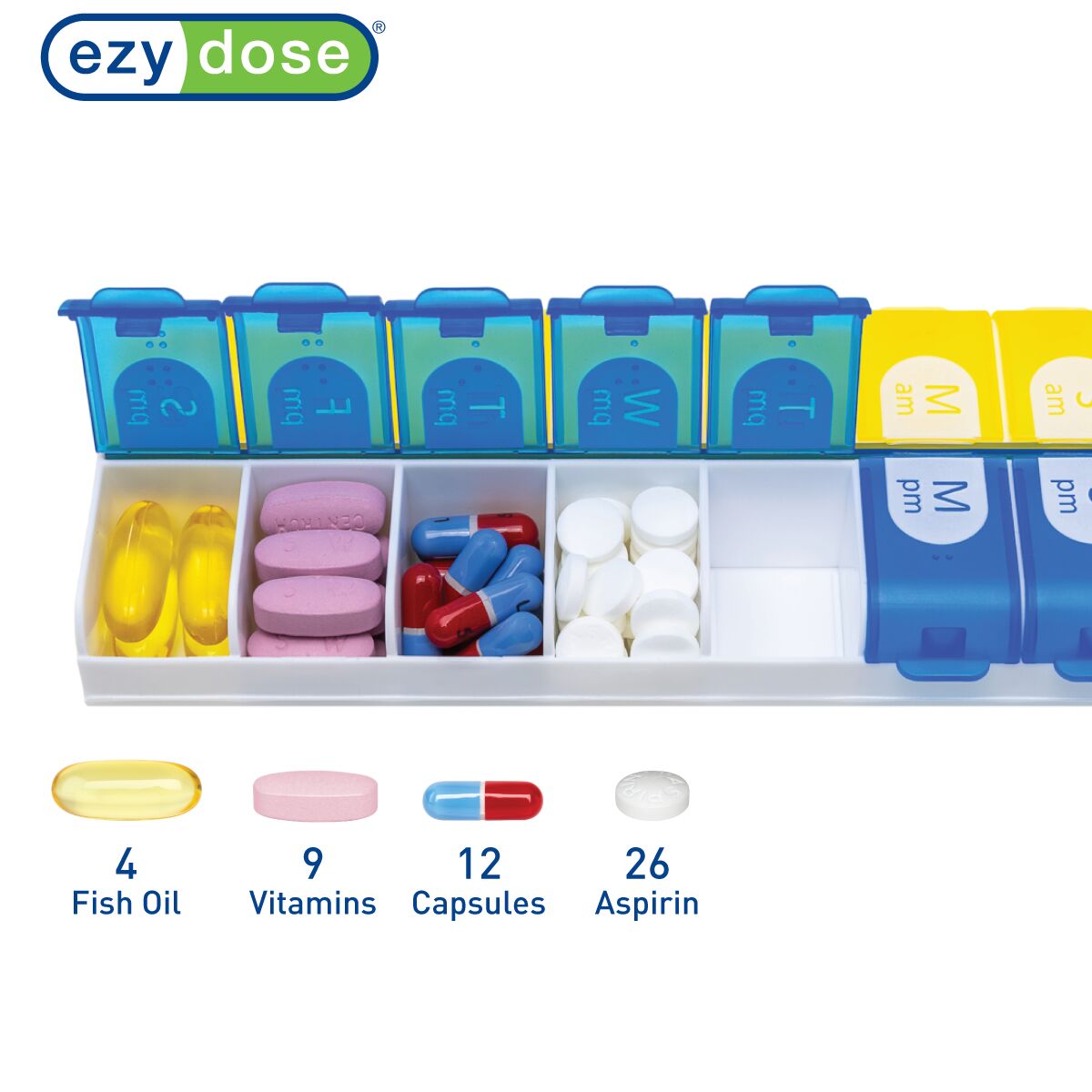 Pill organizer pill capacity infograph