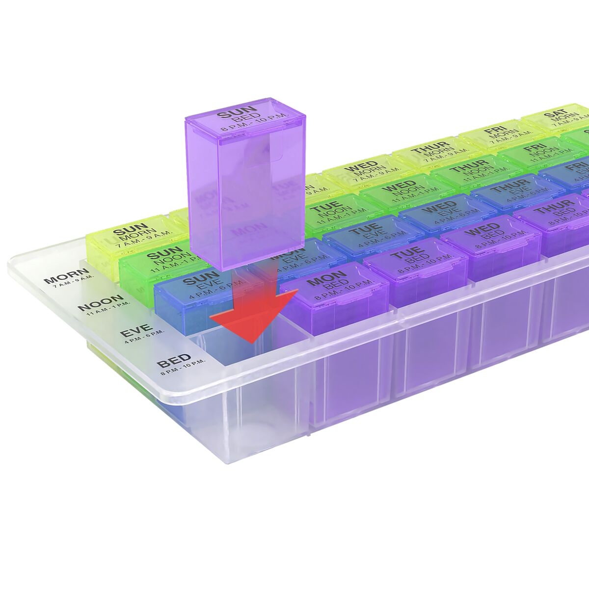 daily compartments sit in tray