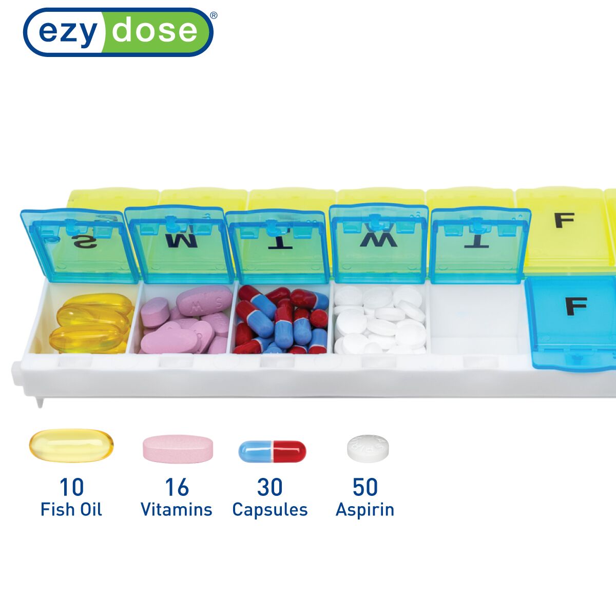 Locking 2-Week Pill Organizer pill capactiy