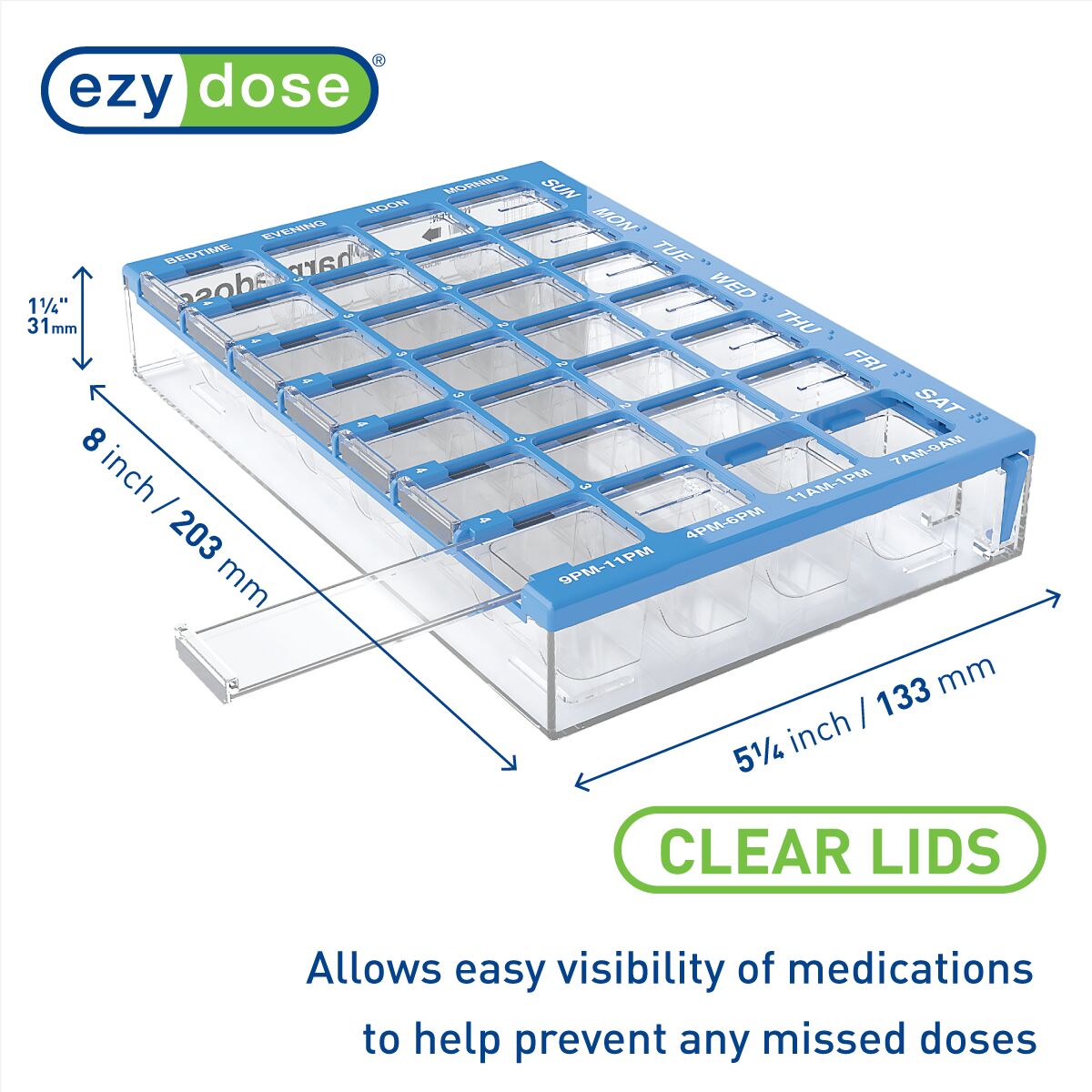 Maxi-Pharmadose Pill Planner dimensions