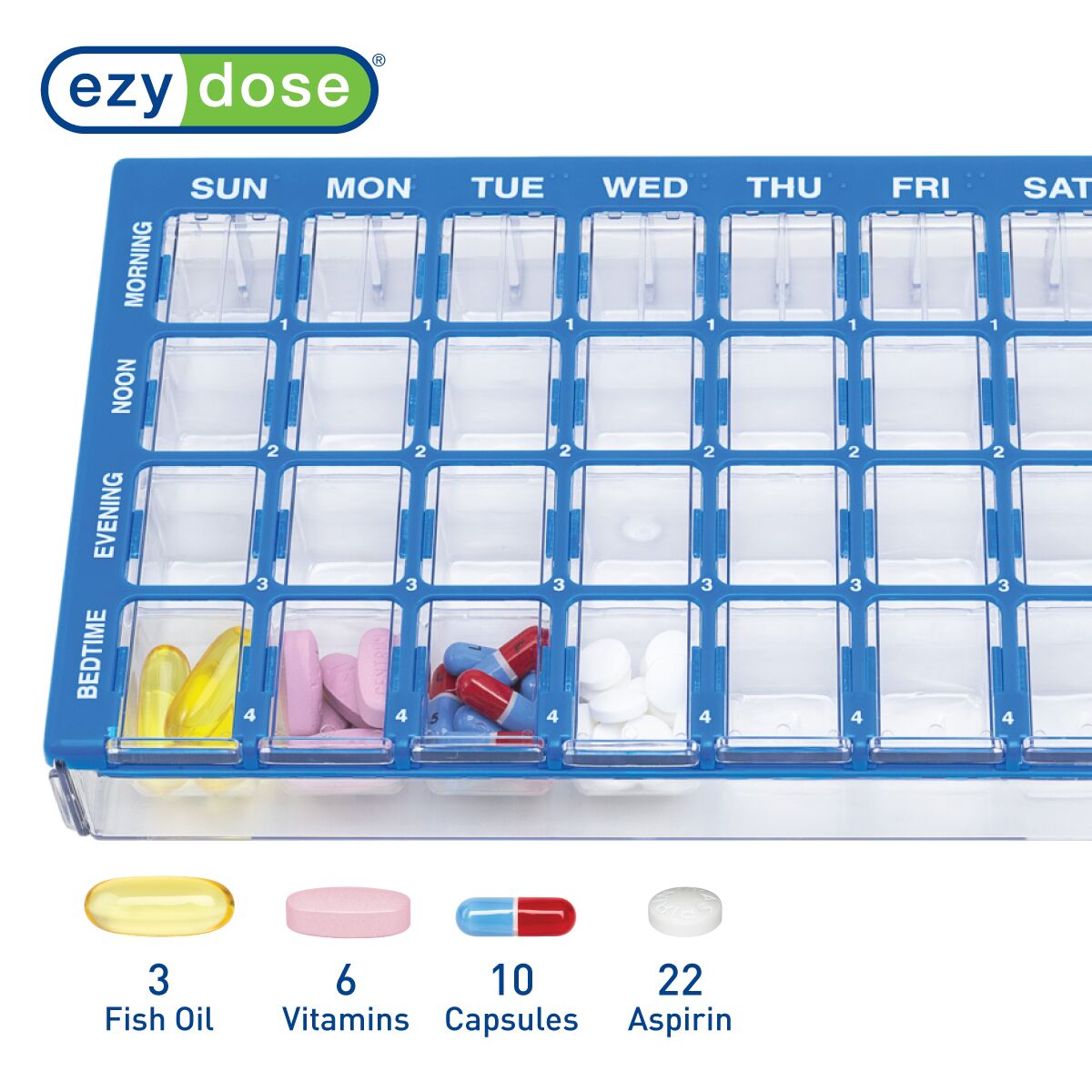 Maxi-Pharmadose Pill Planner capacity infographic