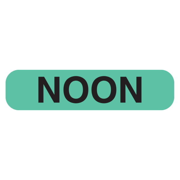 "NOON" Medication Label