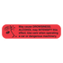 "DROWSINESS/ALCOHOL" Medication Label