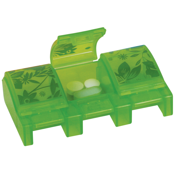 Green Soft-Touch Daily Pill Planner