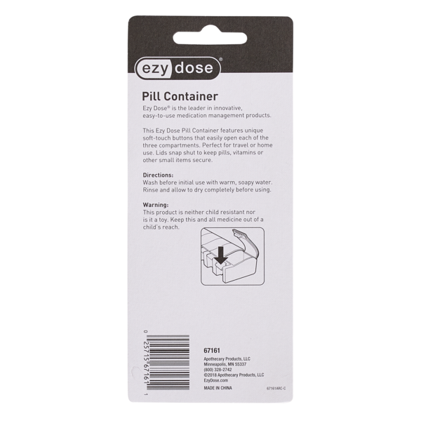 Soft-Touch 3-Compartment Pill Planner directions