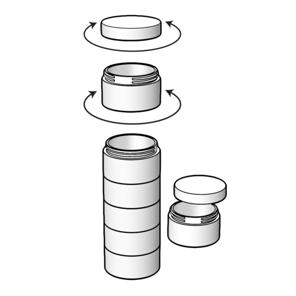 Weekly Stackable Pill Planner directions