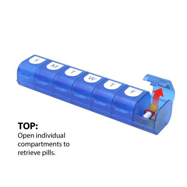 Easy Fill Weekly Pill Organizer (XL) top open