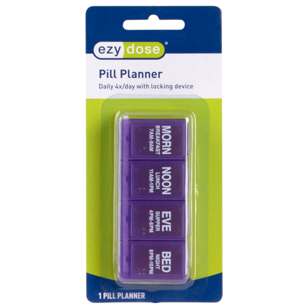 4x/Day Pill Planner (Locking) in blister package